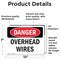 Signmission Overhead Wires Danger Sign, Vinyl Decal, 10in W x 7in L, 2PK OS-2PACK-DS-D-710-L-2290 - alternate 3